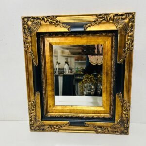 Espejo Baroque “ Gaultier” en pan de oro y ebone Francia 1950’s 40x42 cm