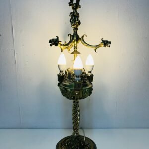 Antigua lámpara Querubin Leonidas en bronce tallado ppos SXX 60 cm