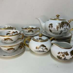 Exclusivo juego de café 6 pax “ Niroki” edición limitada Famag UltGhönwald by Bavaria Alemania 1960’s porcelana fina y oro 24 K serial 17075