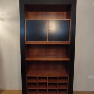 Libreria RB86 en roble laminado y laca ebone 115x37x221 cm