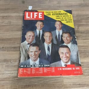 Revista LIFE 02/11/1959 Los astronautas con anuncios originales de Coca Cola ,Ford, Martini,Marlboro y  Longines entre otros
