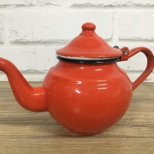 Antigua tetera esmaltada de 0,5L con tapa abatible 19x10x13 cm