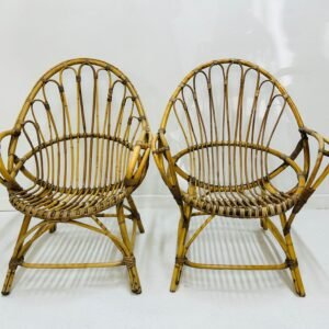Pareja de butacas de bambú by Rohé Noordwelde Inglaterra 1970’s