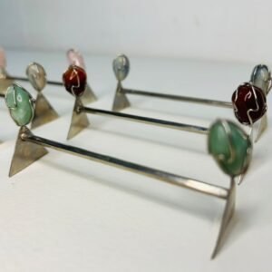 Set de 6 Posacubiertos Minerals con base plateada España 1970’s