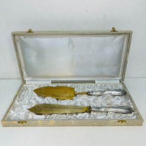 Dueto de servicio “ Forlain” en plata y doré 1960’s