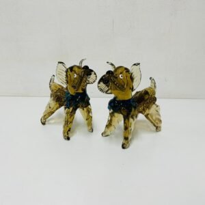 The Fox Terriers by Vetri Soffiati Murano Italia 1970’s 18x8 cm