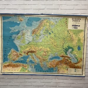 Mapa de Europa física By Vallardi Ind. Graf. Para Cariplo Italia 1981 140x96 cm