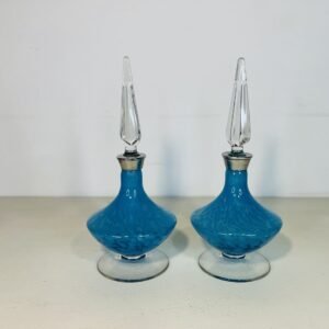 Duet de tocador “ Turquoise” en cristal de murano Mare Italia 1950’s