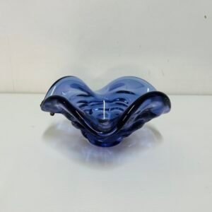 Boullé Seguso Murano con pestaña Tobacco en plata de Ley Italia 1970’s 15 cm