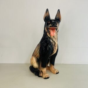 Escultura pastor alemán en cerámica esmaltada fiorentina 1960’s 48 cm