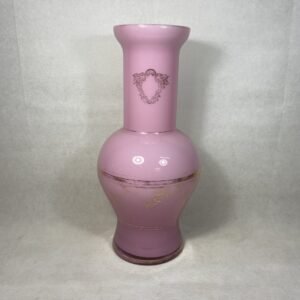 Jarrón “Boulage” en cristal de opalina pintado en doré Francia 1950’s 39 cm