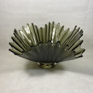 La Ostra de Ebano en cristal de murano y base de plata de ley punzonada 1960’s 40x40x20 cm