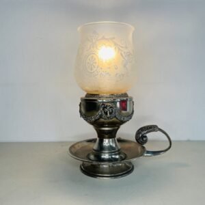 Quinqué de plata Noisseur Bélgica 1950’s 25 cm