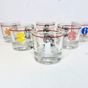 Colección de 6 vasos de pisco canario 1970’s