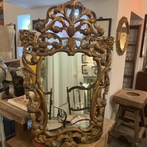 Cornucopia Barroca “Orleans” en madera tallada y pan de oro 60x96 Francia 1930’s