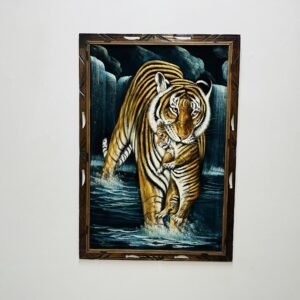 Cuadro pintado al terciopelo by Emilio Ortiz Mexico 1970’s 70x100 cm