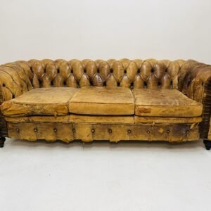 Sillón Club Chesterfield Royal Gainsborough 3 plz encuero whisky de Halo circa 1930’s