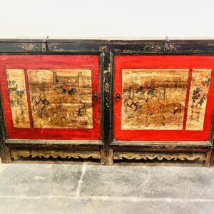 Antiguo Treasure Cabinet Chinoiserie de guardar grano principios S.XX