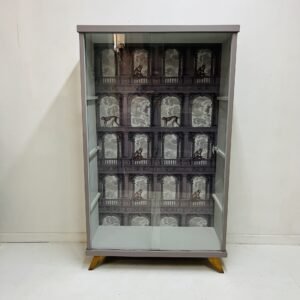 Vitrina Escandia “ Portical” 1960’s by la  Opalina 101x45x172 cm