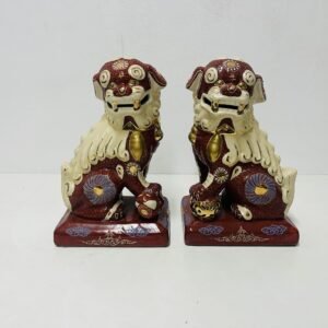 Pareja de Perros Rouge Temple Foo 1970’s 32 cm