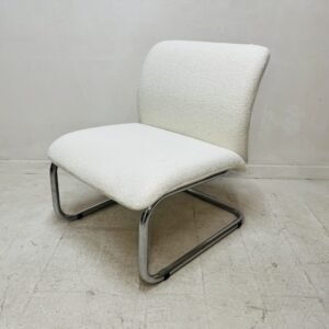 Sillón Bauhaus by Mücke Melder linie 1960’s en acero tubular y piel de borrego