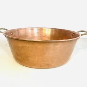 Antigua olla de fogón de cobre y doble asa de latón principios del S.XX 50 cm
