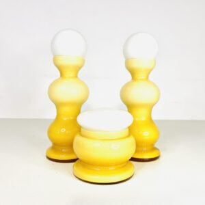 Juego de tocador Amber Parisien en cristal de opalina Francia 1950’s