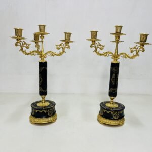 Pareja de candelabros cobalt Royale Napoleón II 1960’s