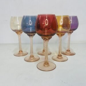 Set 6 copas “ Arlequin “ by Arcopal France 1970’s