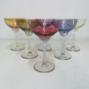 Set de 6 cave copas “ Arlequin” by Arcopal Francia 1970’s