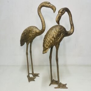 Pareja de Flamencos Austral en bronce tailed 1970’s 67 cm