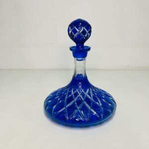 Licorera Decanteur Royal Blue Diamond by Bohemia Glass CZ 1970’s