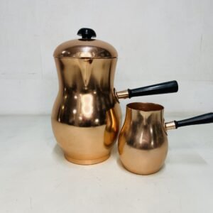 Juego chocolatero en cobre anonizado by Manufacturas Metalúrgicas Madrid 1960’s