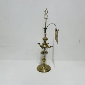 Antigua lampara de aceite de 4 llamas en bronce 1940’s 55 cm
