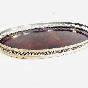 Bandeja de servicio Damasque Carey Inglaterra 1960’s 60x36 cm