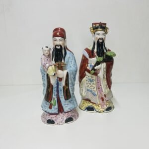 Pareja de esculturas cerámicas Han Fei China 1960’s 38 cm
