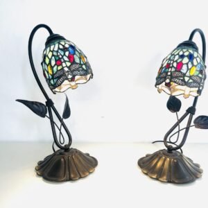 Pareja de lamparas Tiffany Eskriss Cathedral 1970’s