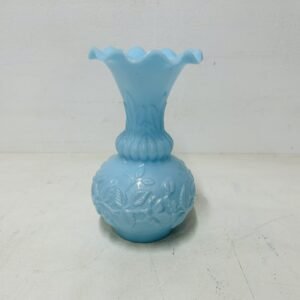 Jarrón soufflé en cristal opalino pure art neuveau Portieux Vallerysthal Francia 1920’s 22 cm