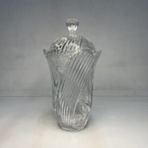 Grand bomboneur “ Marais” en cristal  Saint Gobain Francia 1970’s 35 cm