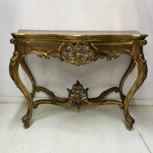Consola isabelina imperio “ Grand Versailles” en pan de oro Francia 1930’s 120x60x90 cm