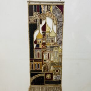 Tapiz ruso Hermitage St. Peter and St. Paul San Petersburgo 1960’s 53x150 cm en hilaturas seda y felpa