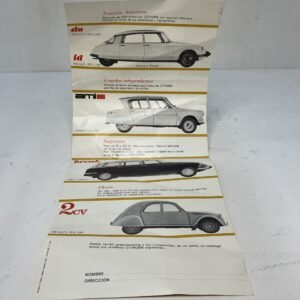Díptico de época “ 4 siluetas de Citroen” de 1963 by Delpine Publicité Paris