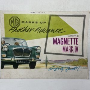 Tríptico de epoca del MG Magnette Mark IV Inglaterra 1961