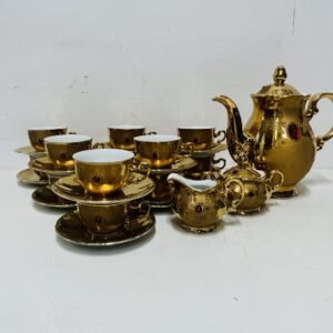 Juego de café 12 pax Goldened Mocca by Kronester Bavaria 1960’s 24 k Oro y porcelana fina
