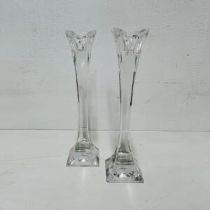 Pareja de candelabros de cristal Nachtmann Alemania 1980’s 20 cm