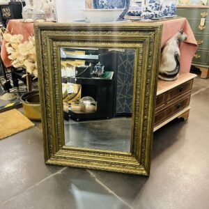 Espejo modernista “ Lusson” en dore tallado a doble bisel Paises Bajos 1950’s 65x84 cm