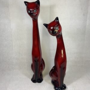 Duet de gatto en terracota esmaltada 1970’s