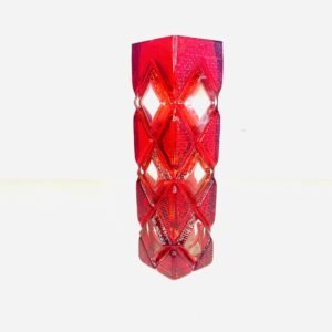Jarrón de cristal Red Rhombe By Ingrid Glas Euskirchen Alemania 1970’s