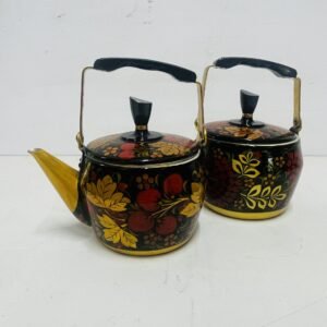 Set de café de oro negro pintado a mano antigua Unión Soviética CCCP 1960’s