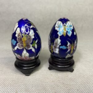 Dueto de huevos cloisonné “Hudié” China 6 cm